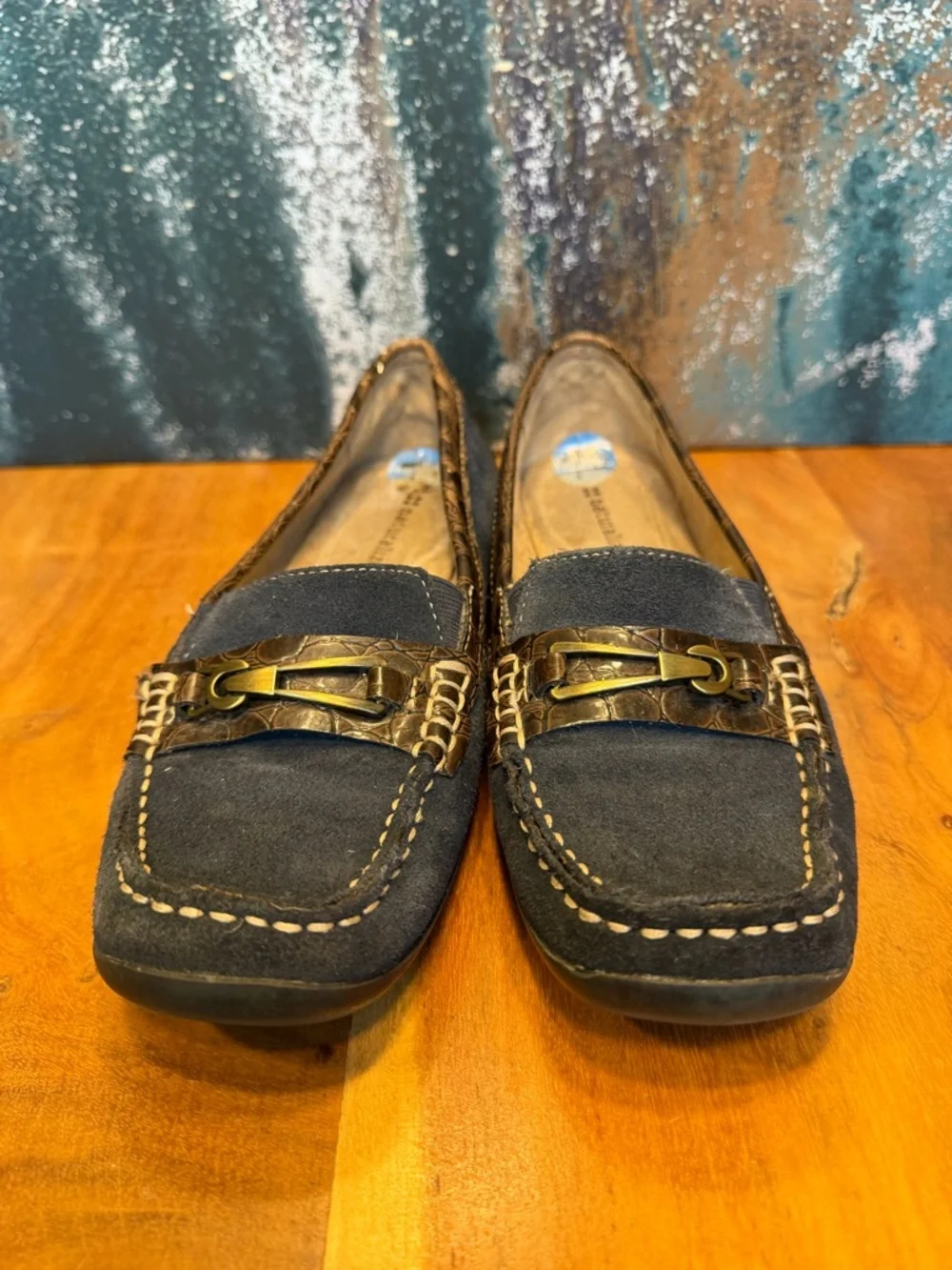 Classic Old Money Naturalizer Navy Suede Loafers Gold Bit‎ 7.5 (GUC)